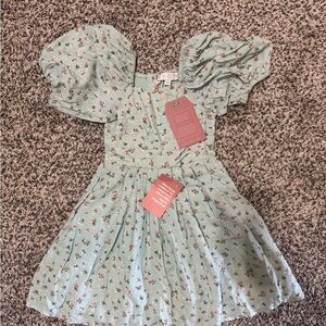 Ivy City Co Mint Floral Puff Sleeve Dress
